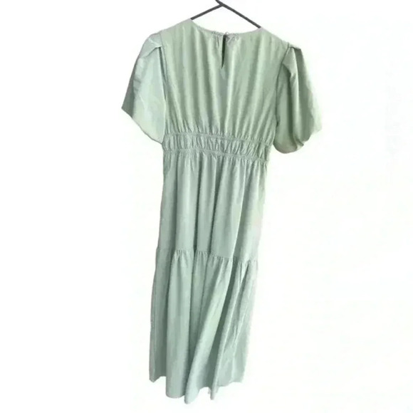 Amazon women’s ECOWISH Summer Short Puff Sleeve Crew neck light green small NWOT - Picture 3 of 6